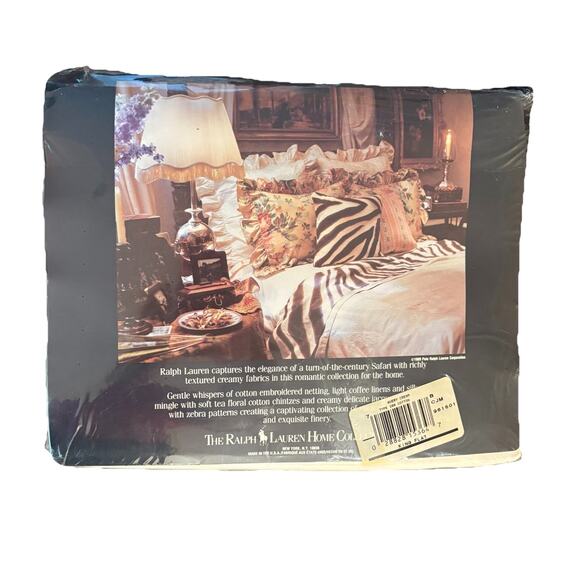 RALPH LAUREN DAMASK AVERY CREAM KING FLAT SHEET 100% COTTON 200 THREAD VTG NOS - Picture 4 of 7